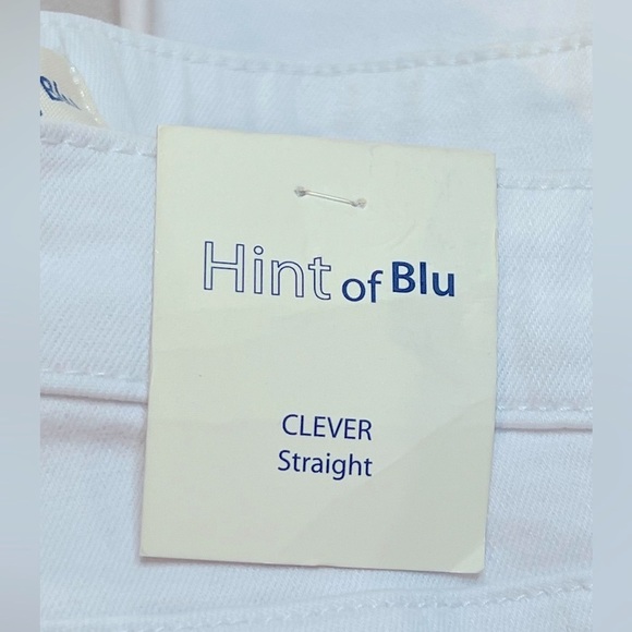 Hint of Blu Women’s Jeans, Straight Leg, Stretch Denim, White, Size 34, NWT - Picture 9 of 11